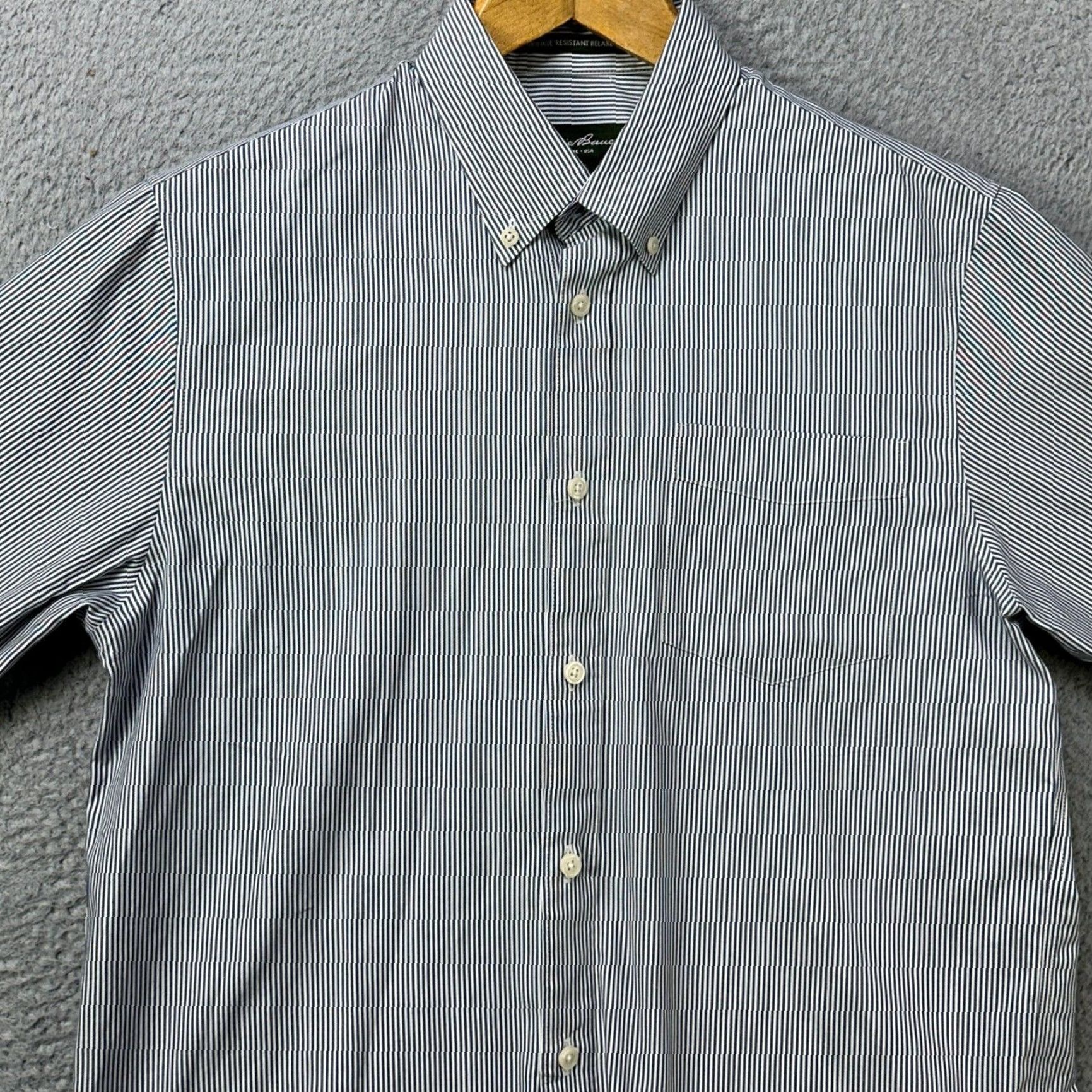 Eddie Bauer Eddie Bauer Mens Small Shirt Button Down Blue White Striped Pocket Authentic EUC Size US S / EU 44-46 / 1 - 4 Thumbnail