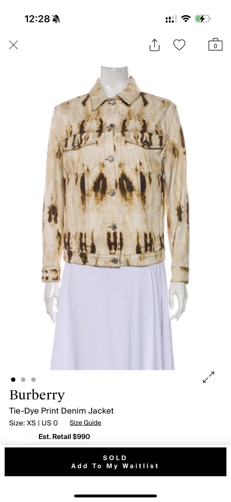 Burberry Tie-dye print denim jacket Size XS / US 0-2 / IT 36-38 - 4 Thumbnail
