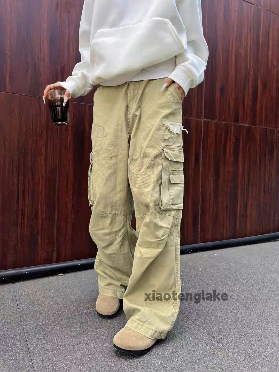 Designer Unisex outdoor utility loose baggy skate hiphop cargo pants Size US 32 / EU 48 - 5 Thumbnail