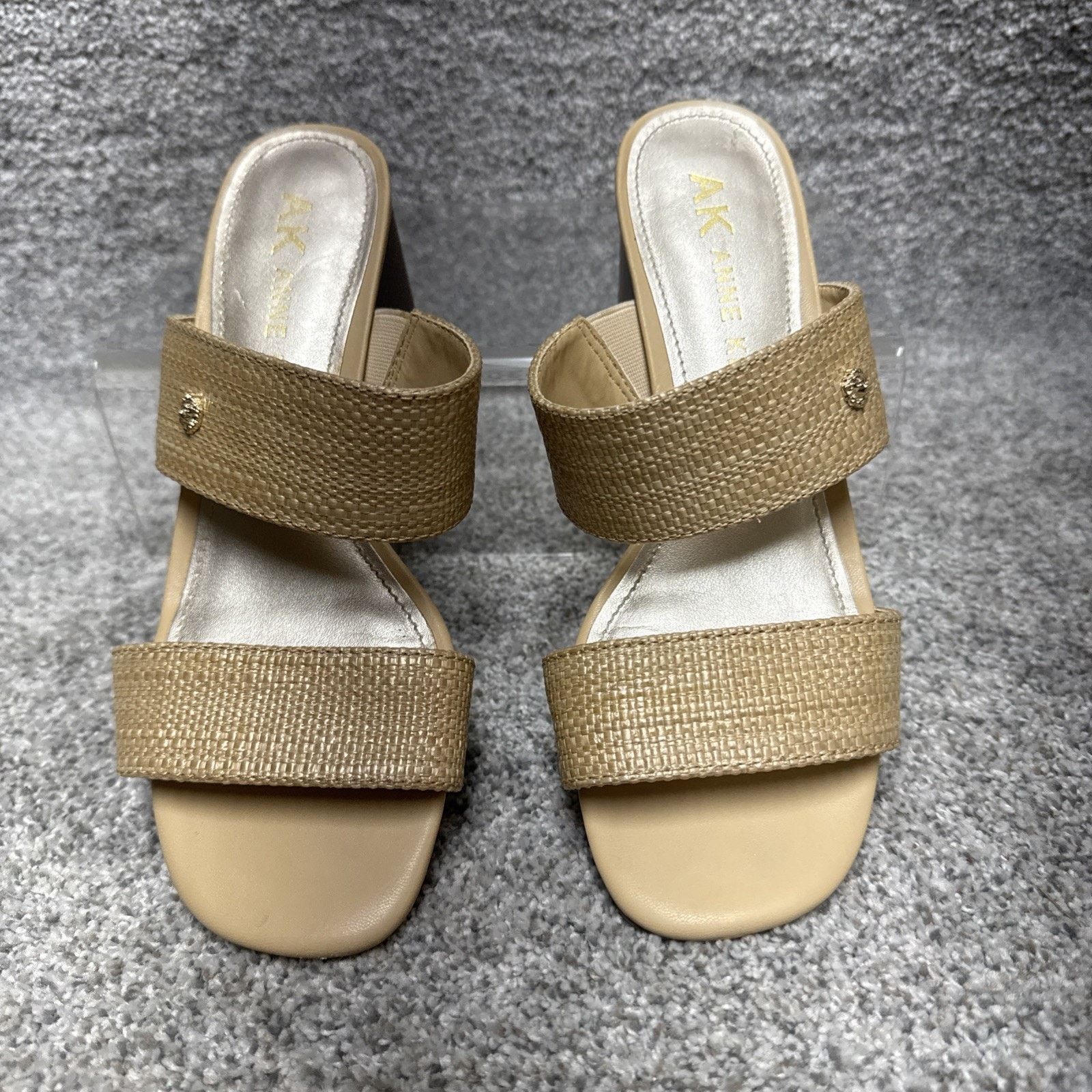 Anne Klein Anne Klein Sandals Women 7.5M Chic Block Heel Textured Retro Size US 7.5 / IT 37.5 - 3 Thumbnail