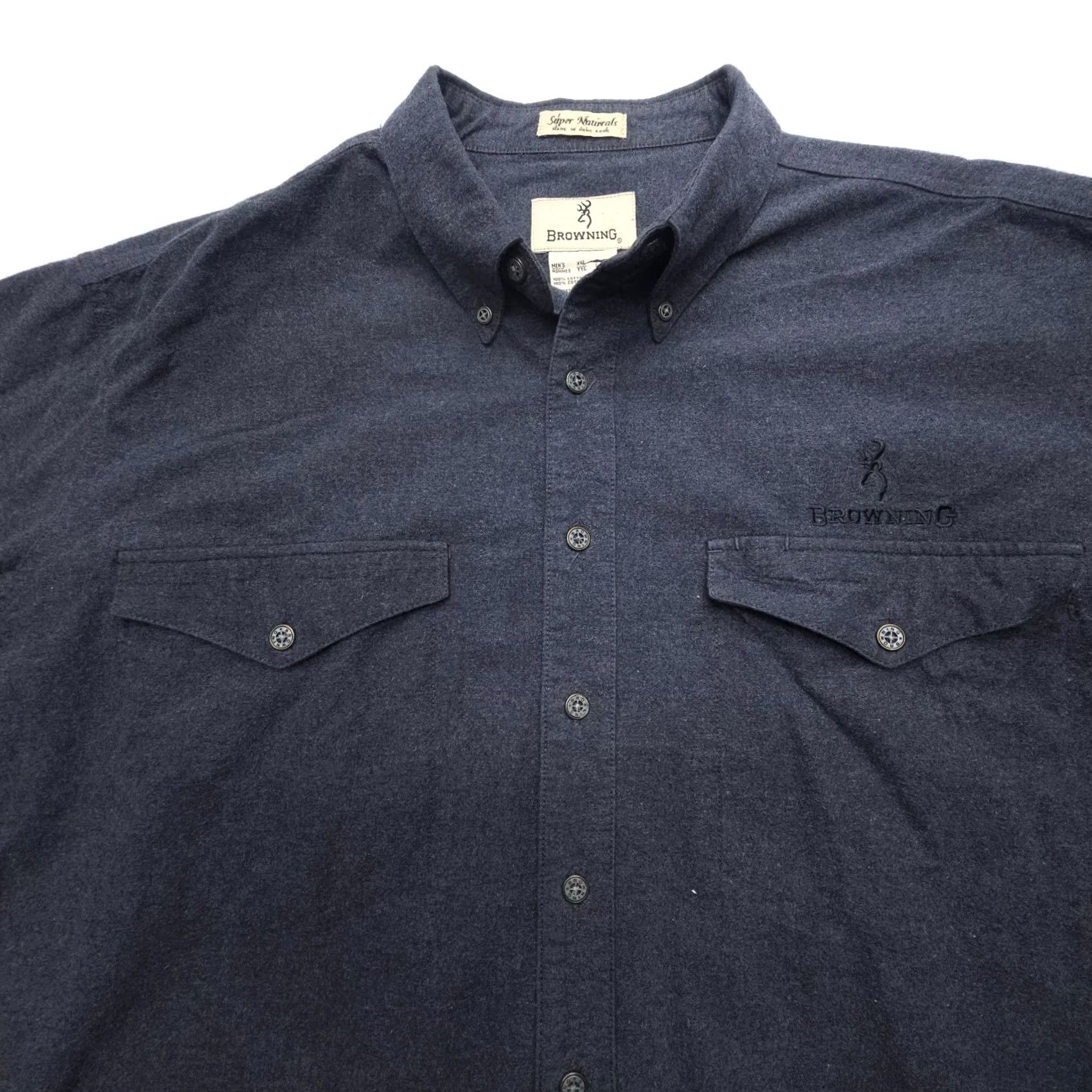 Vintage VINTAGE Browning Shirt 2XL Gray Cotton Flannel Button-Up Mens Long Sleeve Collared Workwear Pockets USA Fall Winter Spring Button-Down Mens Regular Size US XXL / EU 58 / 5 - 4 Thumbnail