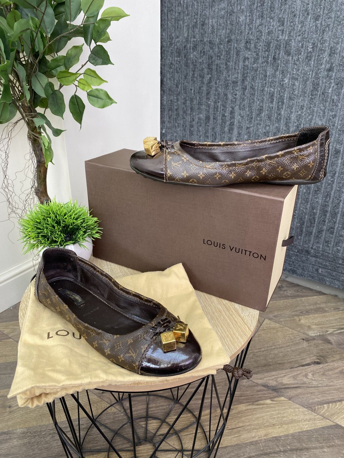 Louis Vuitton Vintage LOUIS VUITTON Monogram Flat Pumps Size US 9 / IT 39 - 4 Thumbnail