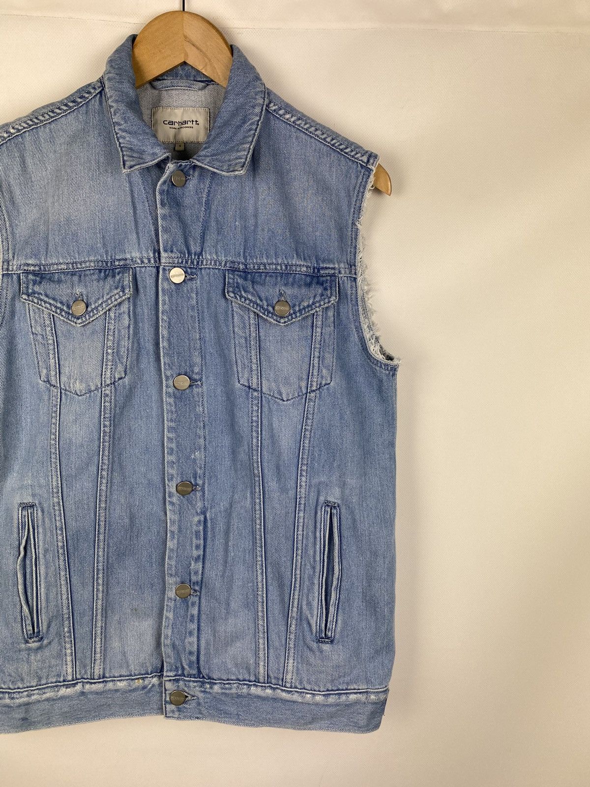 Carhartt Carhartt WIP W’ Trucker Denim Vest Jacket size S Size S / US 4 / IT 40 - 3 Thumbnail