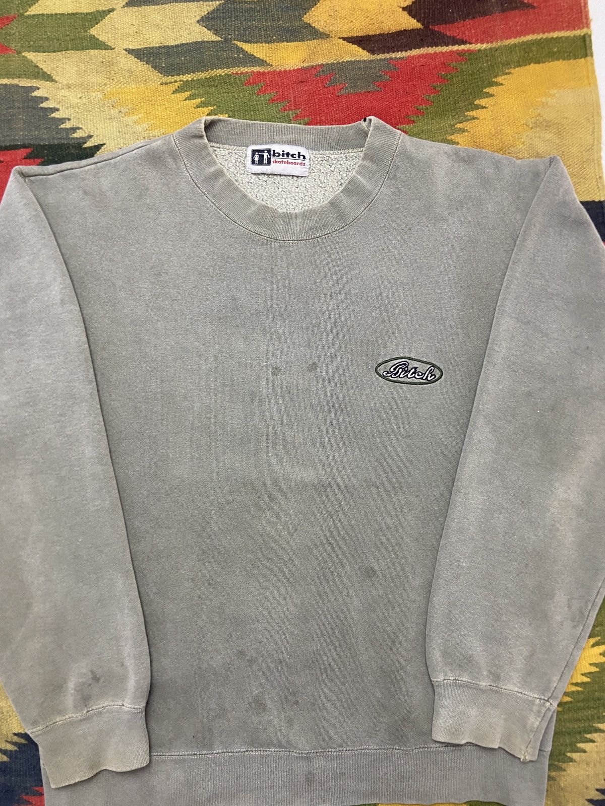 Japanese Brand × Vintage 🔥NEED GONE🔥 90’s BITCH SKATEBOARD BRAND CREW NECK SWEATER Size US M / EU 48-50 / 2 - 2 Thumbnail