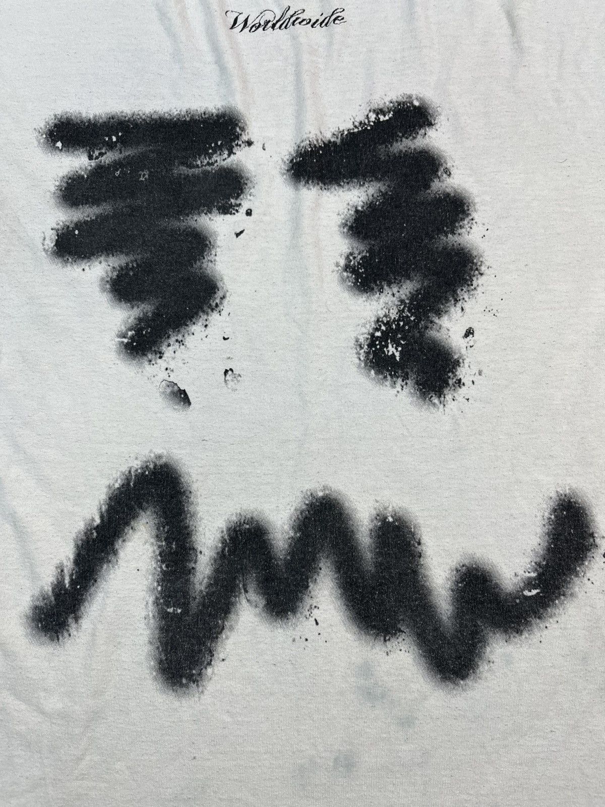 Vintage Vintage Worldwide Distressed Graffiti T Shirt Size US XXL / EU 58 / 5 - 13 Thumbnail
