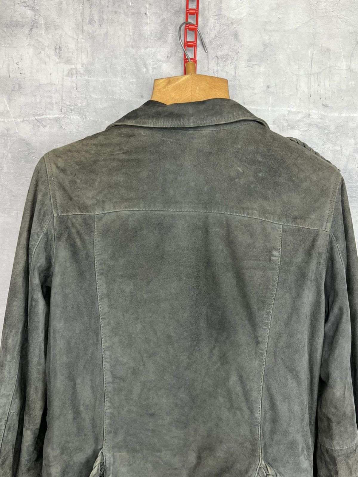 Allsaints ALLSAINTS Braided Wyatt Goat Leather Suede Biker Jacket EU36 Size S / US 4 / IT 40 - 23 Thumbnail
