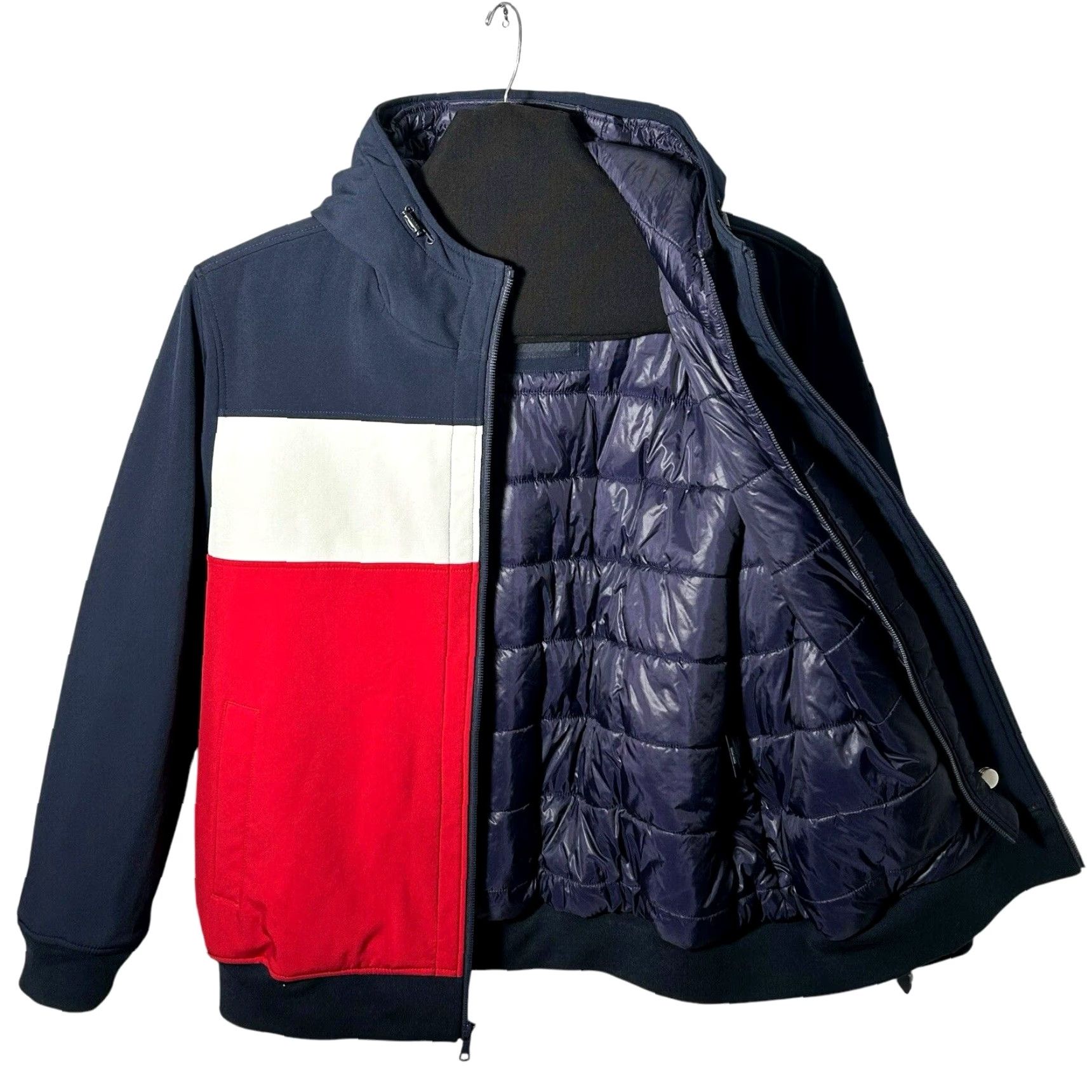 Tommy Hilfiger Tommy Hilfiger Men's Soft Shell Active Filled Bomber Jacket Sz 2X Tall Navy/Red Size US XXL / EU 58 / 5 - 6 Thumbnail