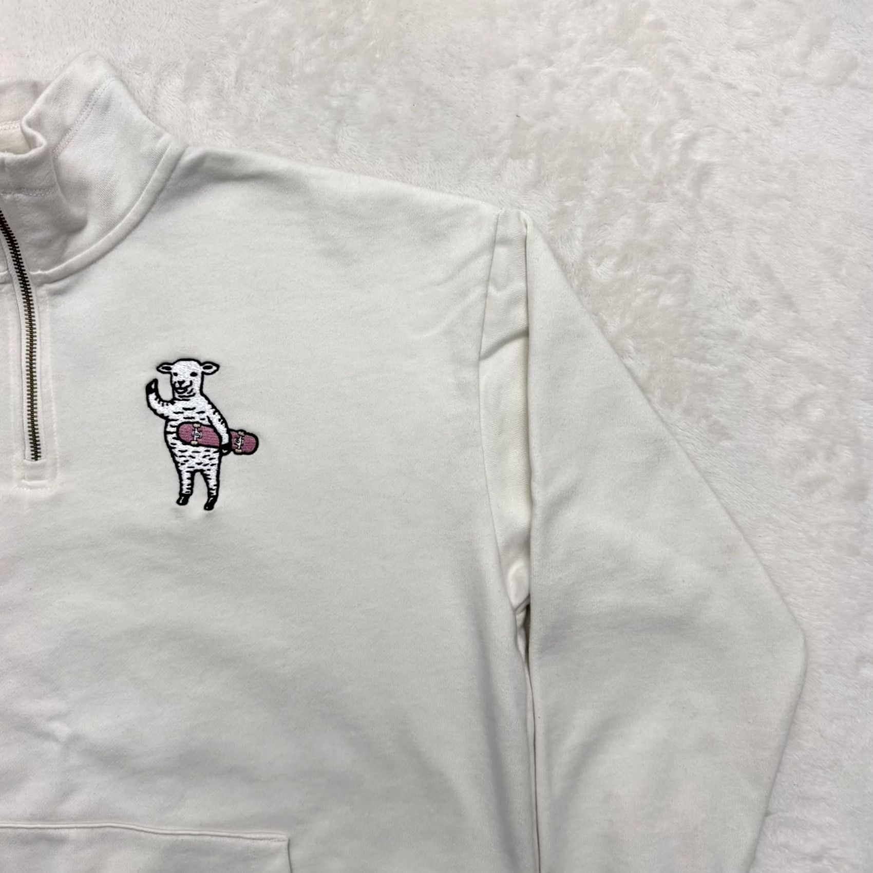 Vintage graniph Sweatshirt Mens Medium LCP Lambchop Skateboarding Quarter Zip Pullover Graphic Print White 1/4 Zip Pockets Recreation Sports Men Size US M / EU 48-50 / 2 - 4 Thumbnail