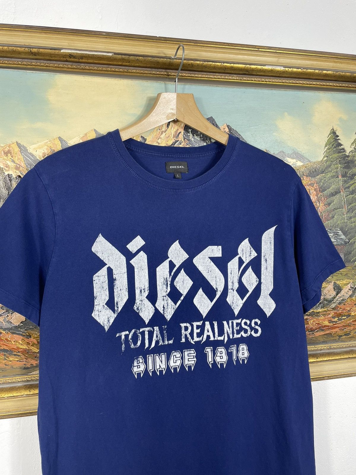 Diesel Diesel Vintage Y2k Navy T-shirt Tee Big Spellout Logo Tribal Size US M / EU 48-50 / 2 - 4 Thumbnail