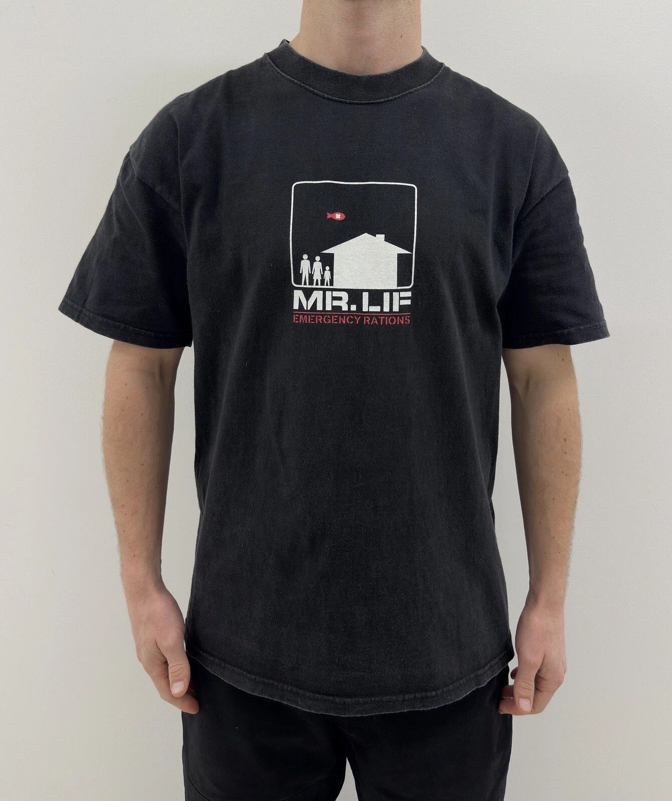 Hanes Vintage Mr. Lif Emergency Rations Shirt Faded Mens Hip Hop Size US L / EU 52-54 / 3 - 1 Thumbnail