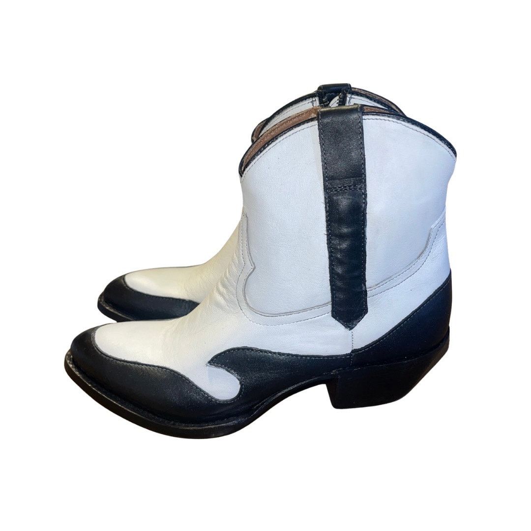 Lucchese Lucchese Black White Flame Overlay Bianca Cowboy Boots SZ 9B Size US 9 / IT 39 - 2 Thumbnail