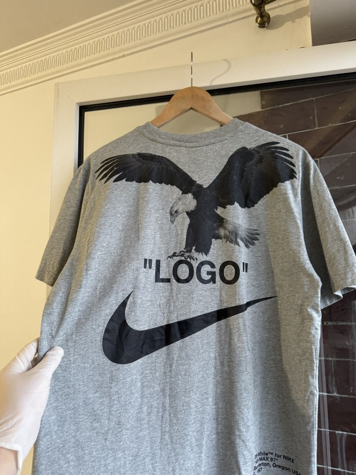 Nike × Off-White Nike x Off-White Virgil Ablo Logo gray Tshirt Size US L / EU 52-54 / 3 - 8 Thumbnail