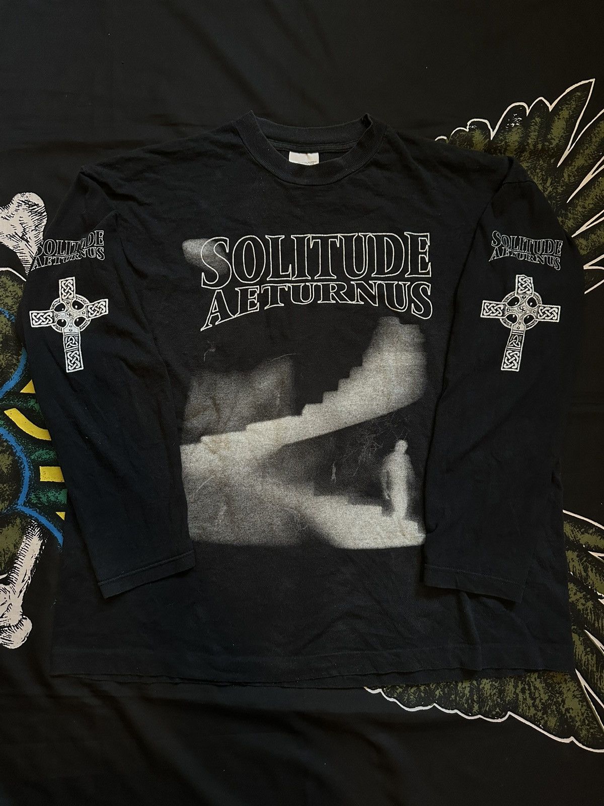 image of Rock Band x Rock Tees Vintage 90's Solitude Aeturnus Longsleeve Single Stitch in Black (Size XL)