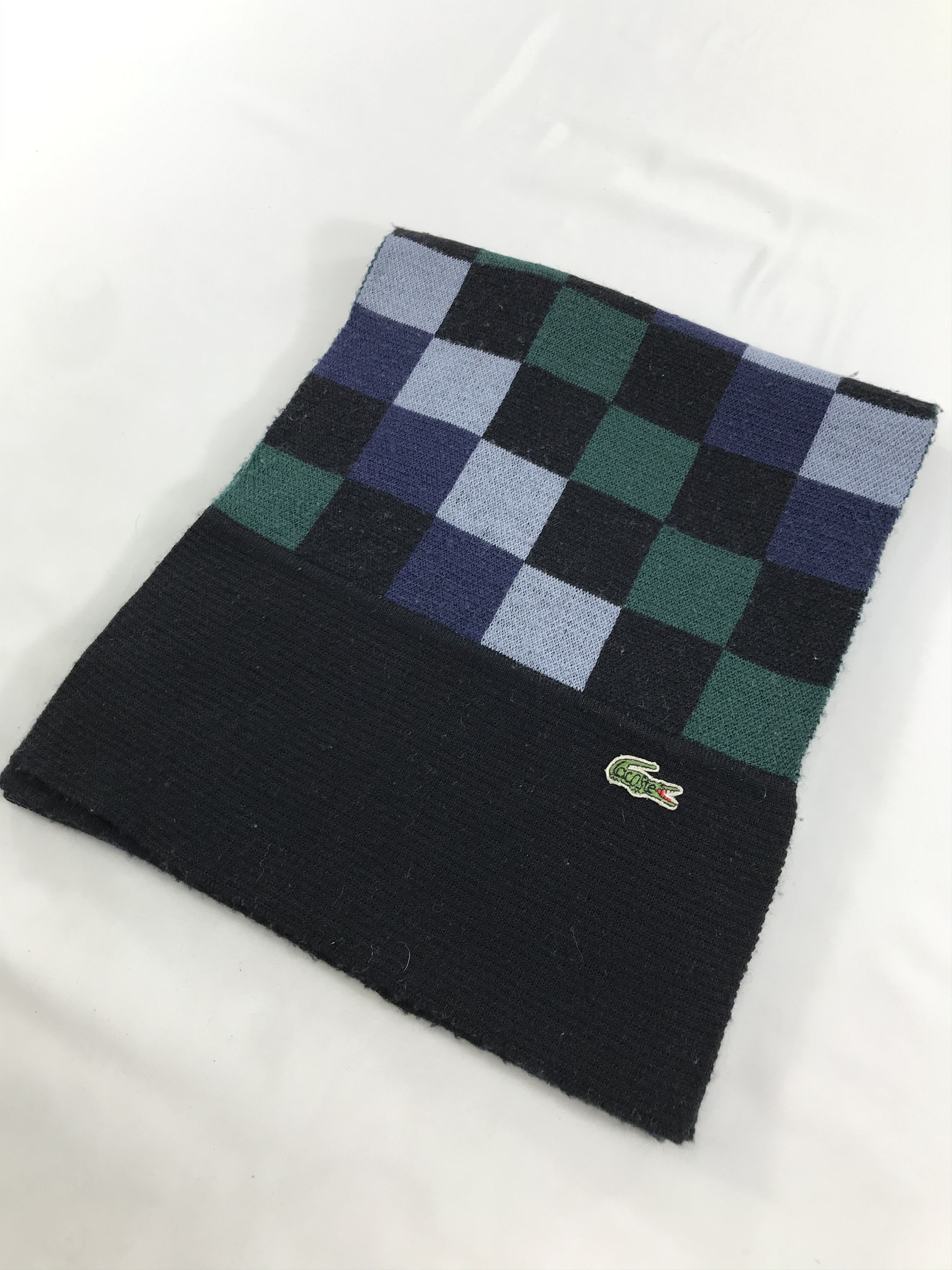 Lacoste Lacoste Checkered Wool Scarf Muffler V132 Size ONE SIZE - 5 Thumbnail