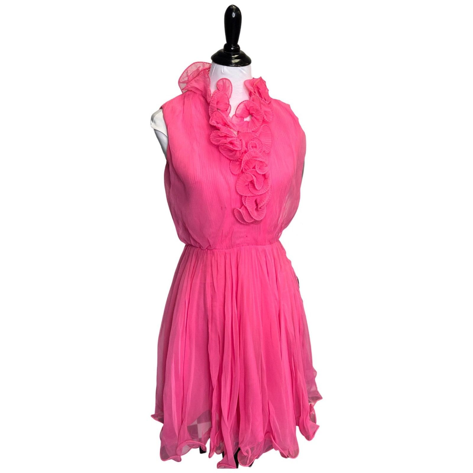 image of Vintage 1960S Pink Chiffon Miss Elliette Mini Dress Small, Women's