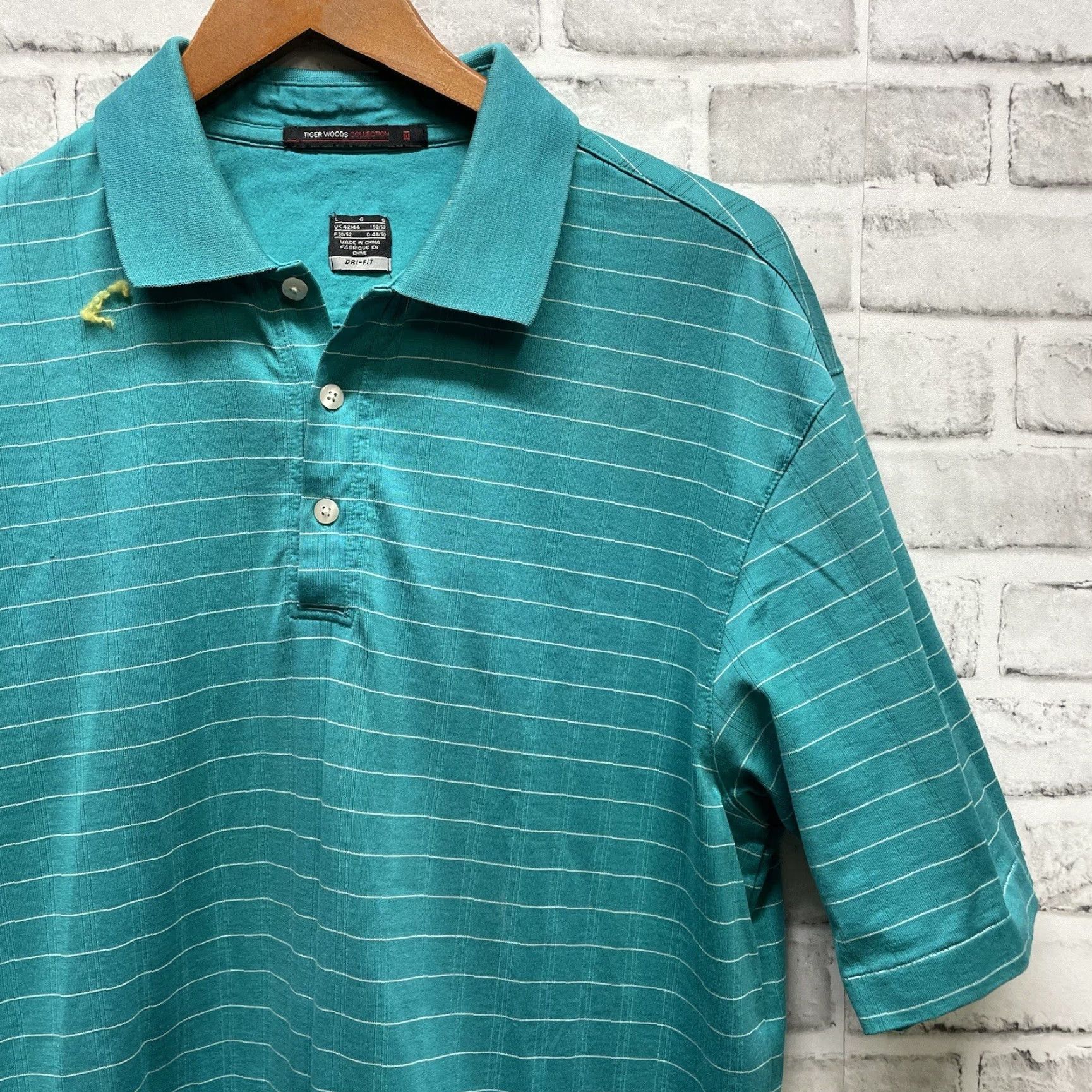 Nike Nike Polo Mens Size L Blue Dri-Fit Striped Tiger Woods Collection Golf Shirt Size US L / EU 52-54 / 3 - 2 Thumbnail