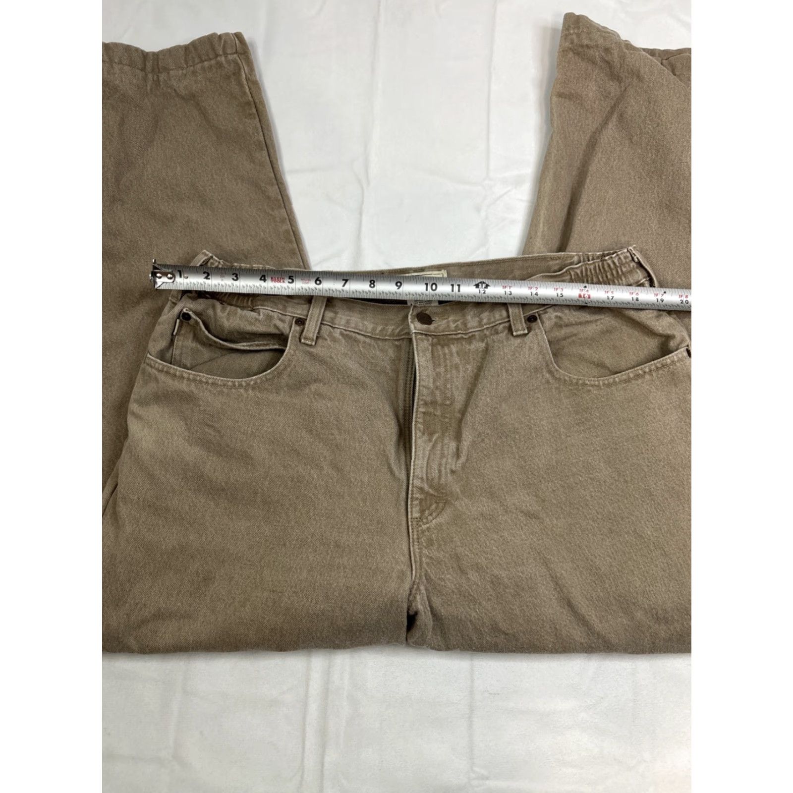 Vintage VINTAGE LL Bean Jeans 40x34 Mens Comfort Waist Regular 34 Inseam Brown Flannel Lined Denim Straight - Cold Weather 5-Pocket Mens Size US 40 / EU 56 - 5 Thumbnail