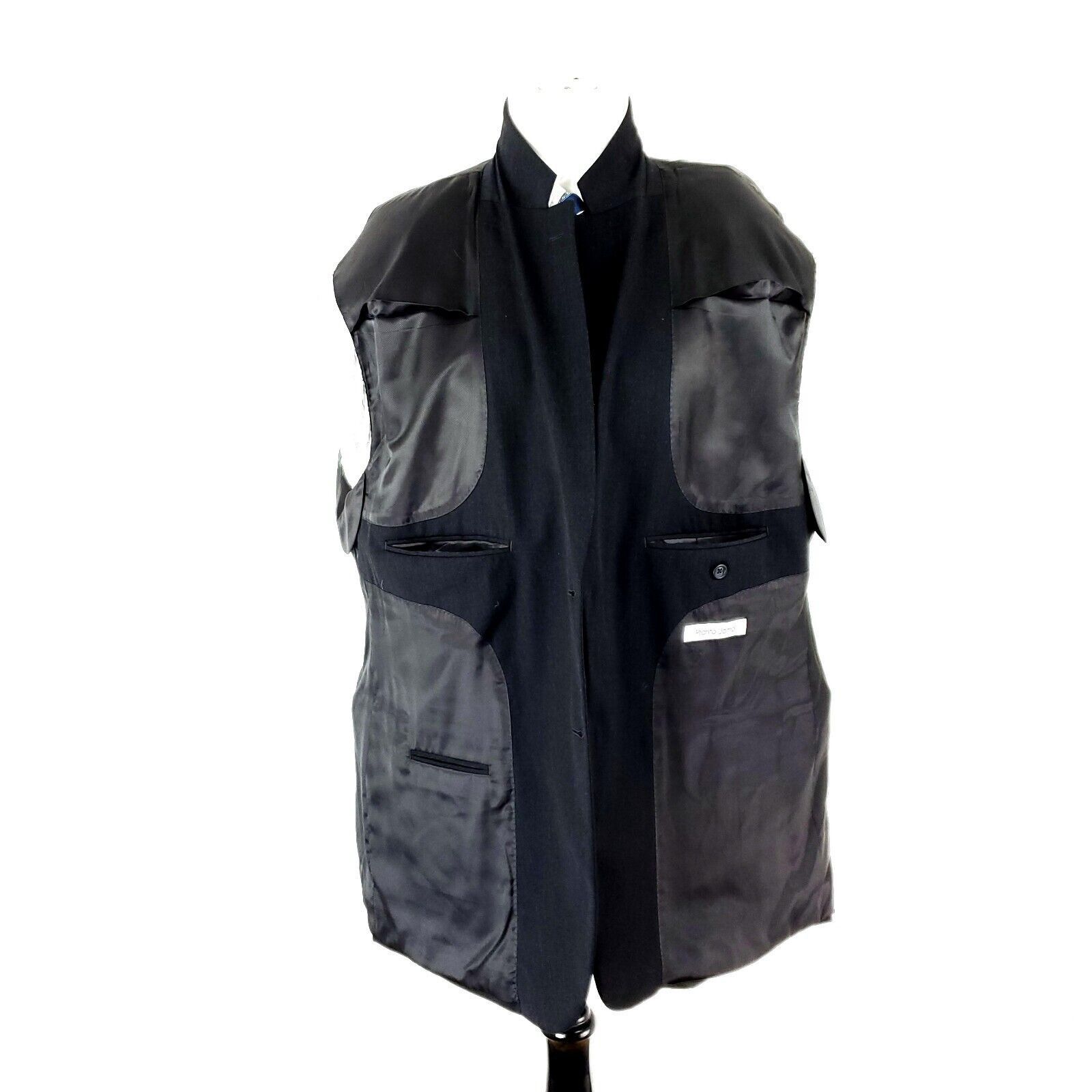 Pronto Uomo Pronto Uomo Wool 2 Button Blazer 48L Gray Size 48L - 9 Thumbnail