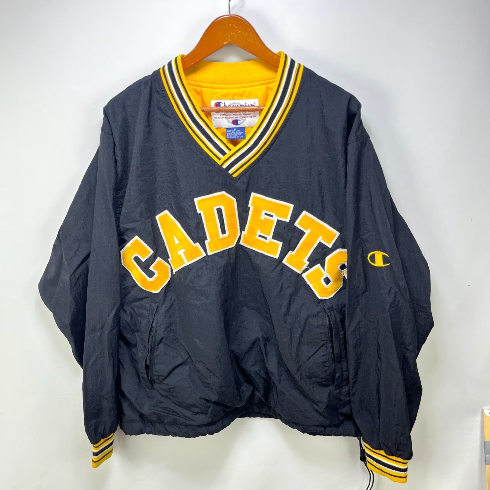 Champion VINTAGE Champion Cadets Pullover Windbreaker Jacket M Black 90s Logo Size US M / EU 48-50 / 2 - 2 Thumbnail