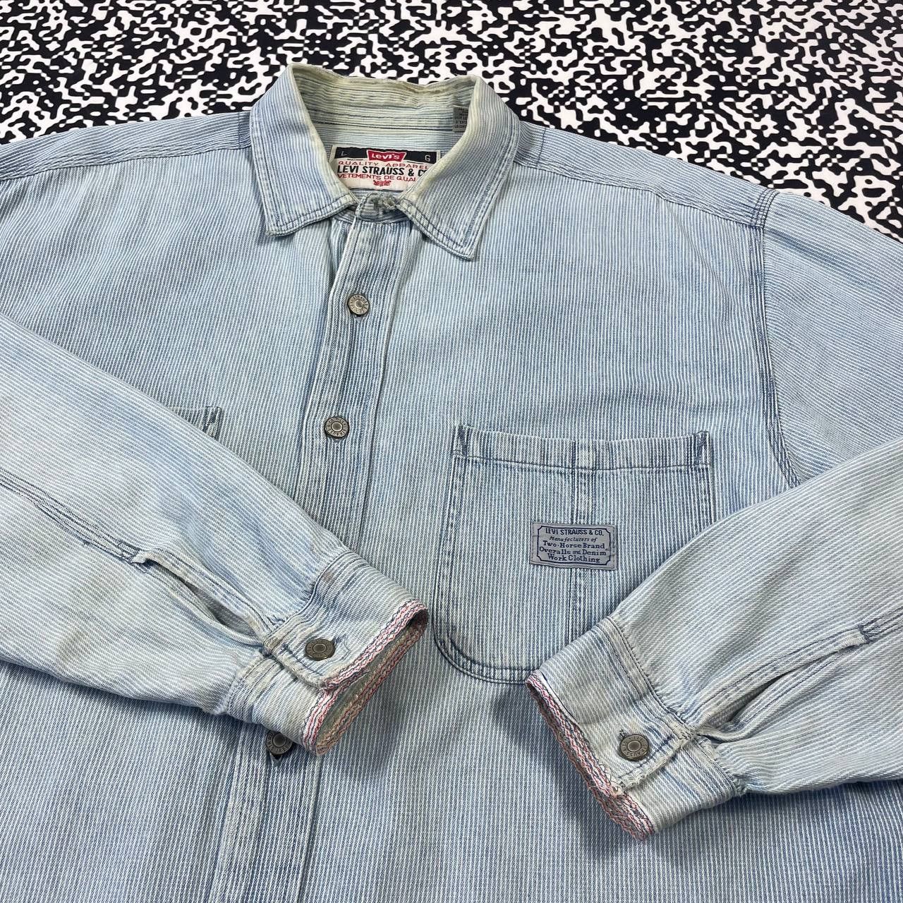 Levi's Vintage Clothing Vintage 90s Levis Rare Western Work Wear Style Shirt Size US L / EU 52-54 / 3 - 10 Thumbnail