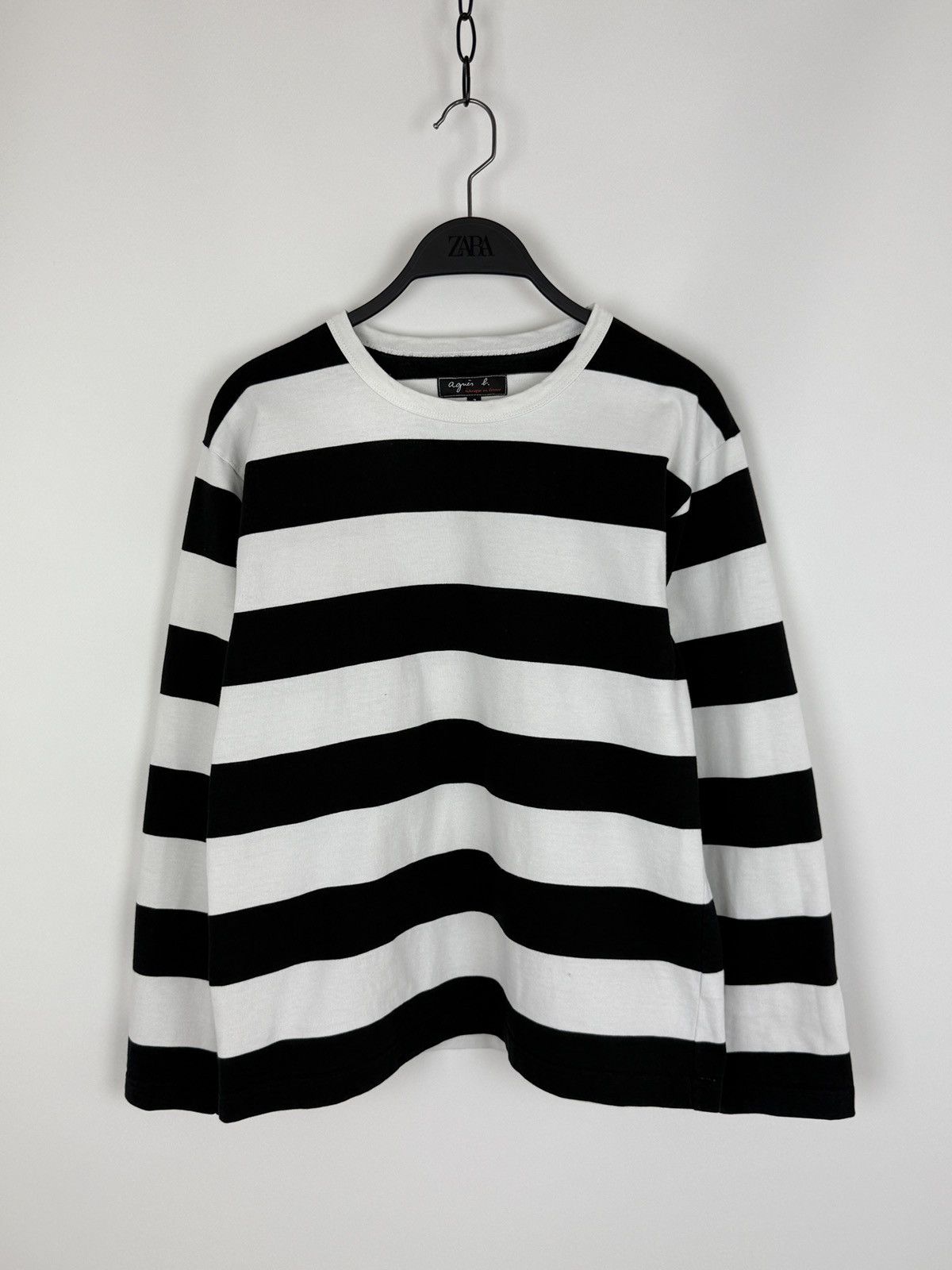 agnes b. Agnes B. Black White Stripe Border Long Sleeve Shirt 3 Size M / US 6-8 / IT 42-44 - 1 Thumbnail