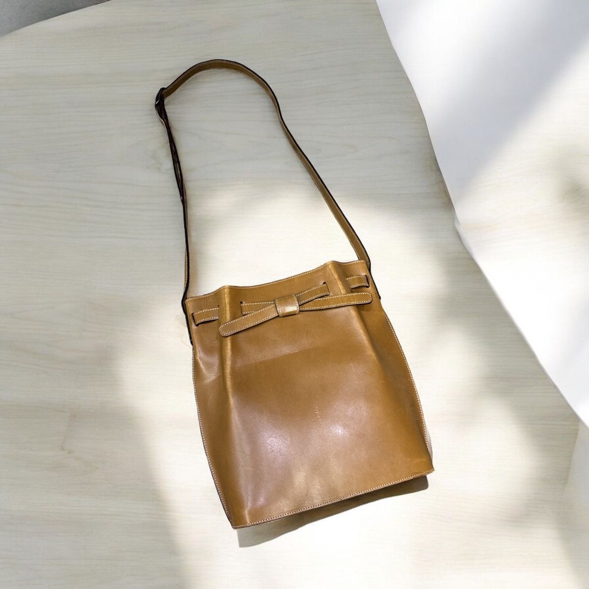 Issey Miyake × Vintage VTG ISSEY MIYAKE DESIGN LEATHER SHOULDER BAG Size ONE SIZE - 1 Thumbnail
