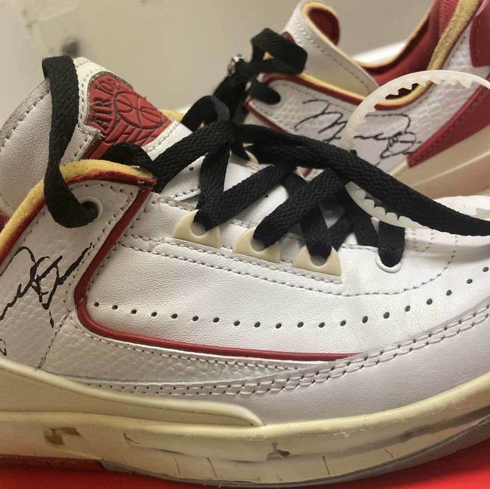 Jordan Brand Off White X Air Jordan 2 Retro Low Sp White Varsity Red Grailed 6595