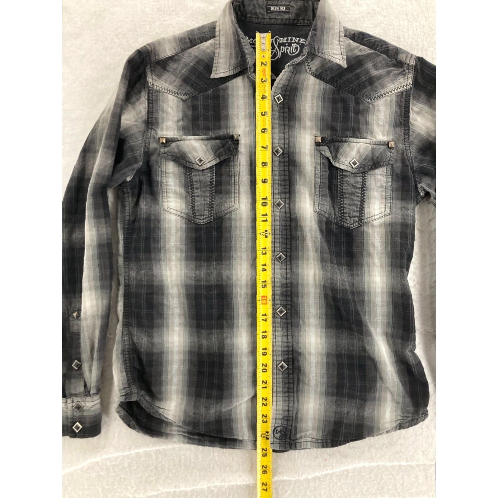 Vintage Moonshine Spirit Shirt Mens Small Brad Paisly Western Plaid Flannel Pearl Snap Size US S / EU 44-46 / 1 - 3 Thumbnail