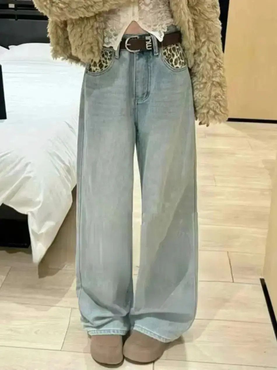 Japanese Brand Leopard pocket patchwork wide leg jeans Size US 32 / EU 48 - 2 Thumbnail