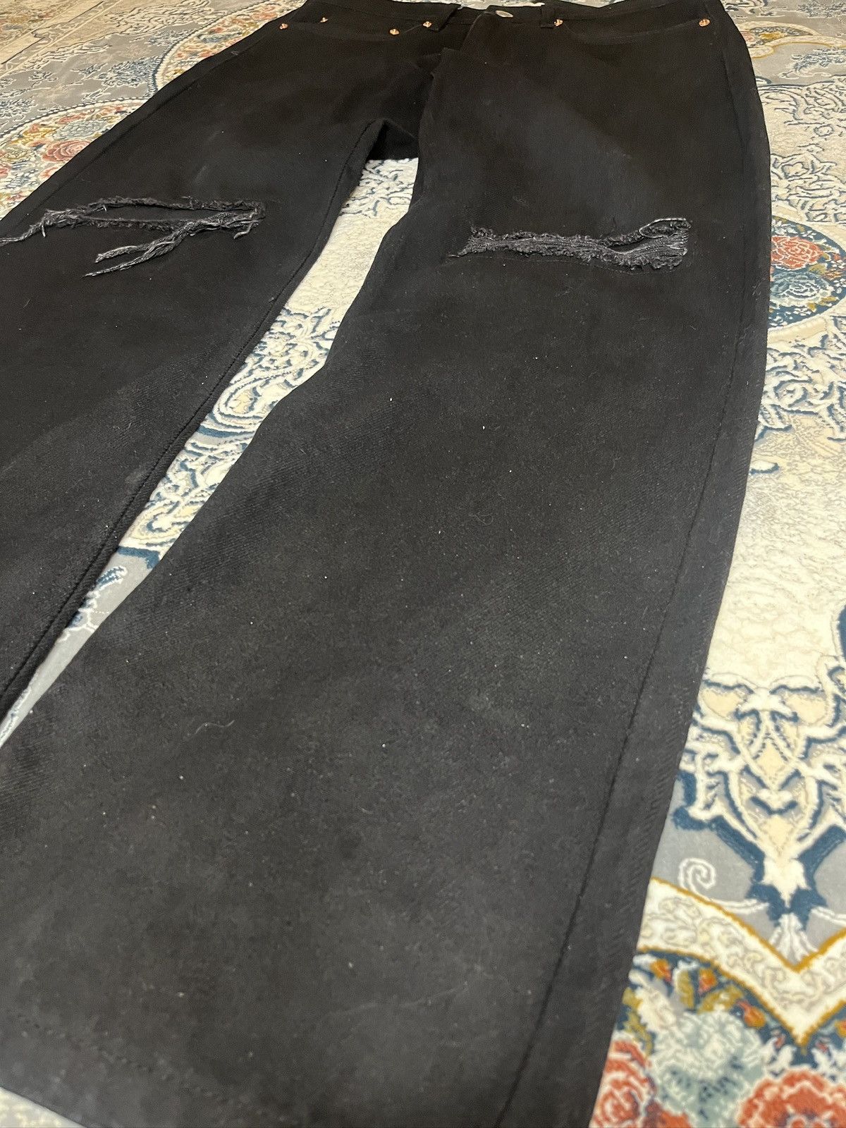 Levi's Rare Black distressed Levi’s 513 straight, bootcut jeans Size US 34 / EU 50 - 3 Thumbnail
