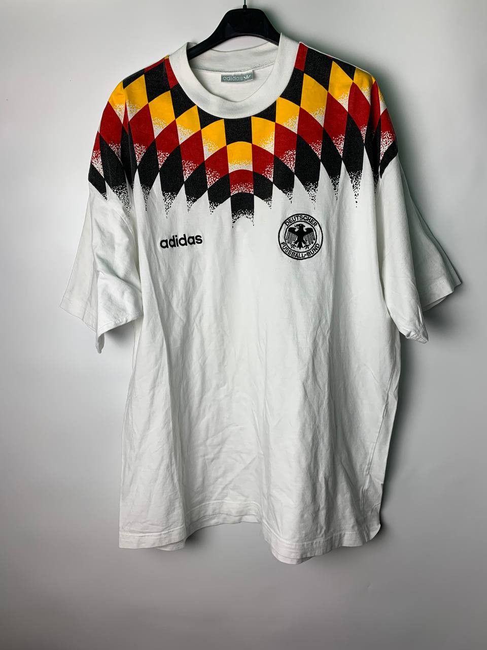 image of Adidas x Soccer Jersey Germany 1994/1996 Deutschland Soccer Football Shirt Jersey in White (Size XL