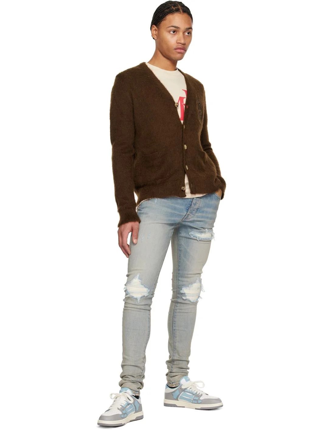 Amiri o1s1wg110426 Varsity Skel Low-Top Sneakers in Multicolor Size US 15 / EU 48 - 5 Thumbnail