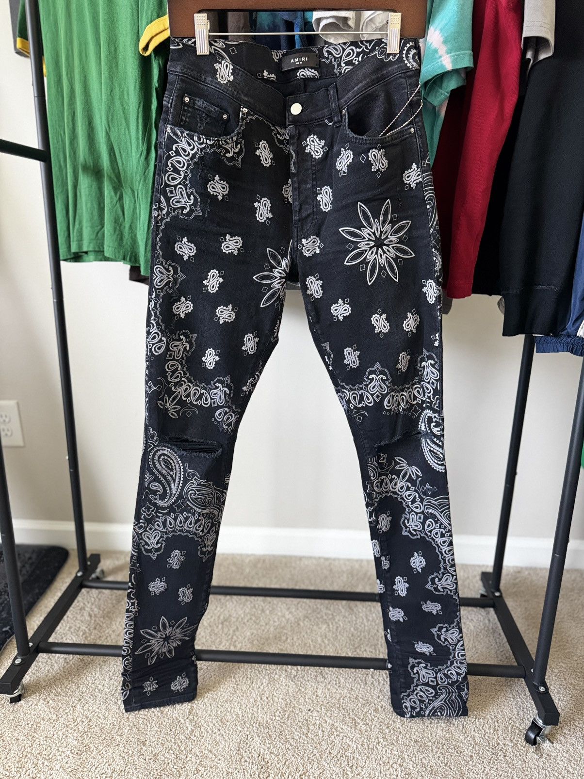 パンツ AMIRI flocked bandanna jeans AMIRI FLOCKED BANDANNA JEANS SIZE 36 $1000 | eBay