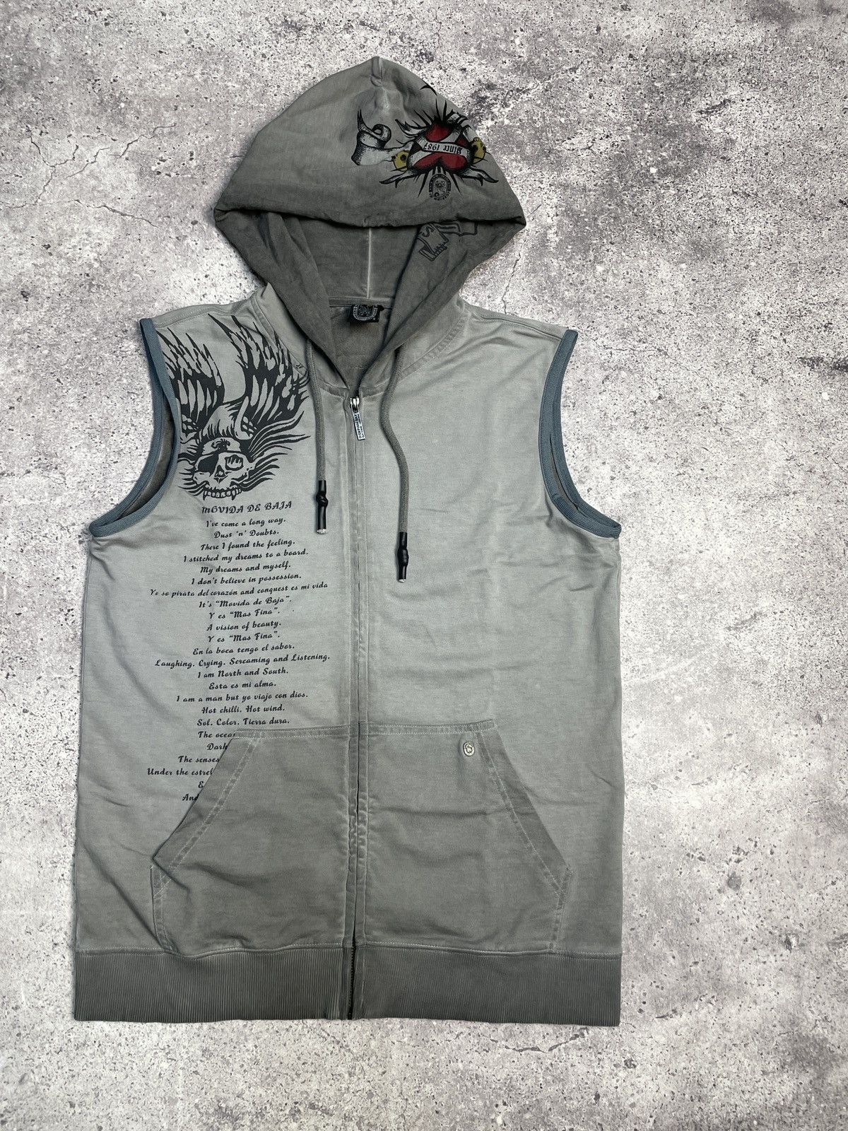 Insane Vintage 00s affliction TYPE goth opium STYLE hoodie