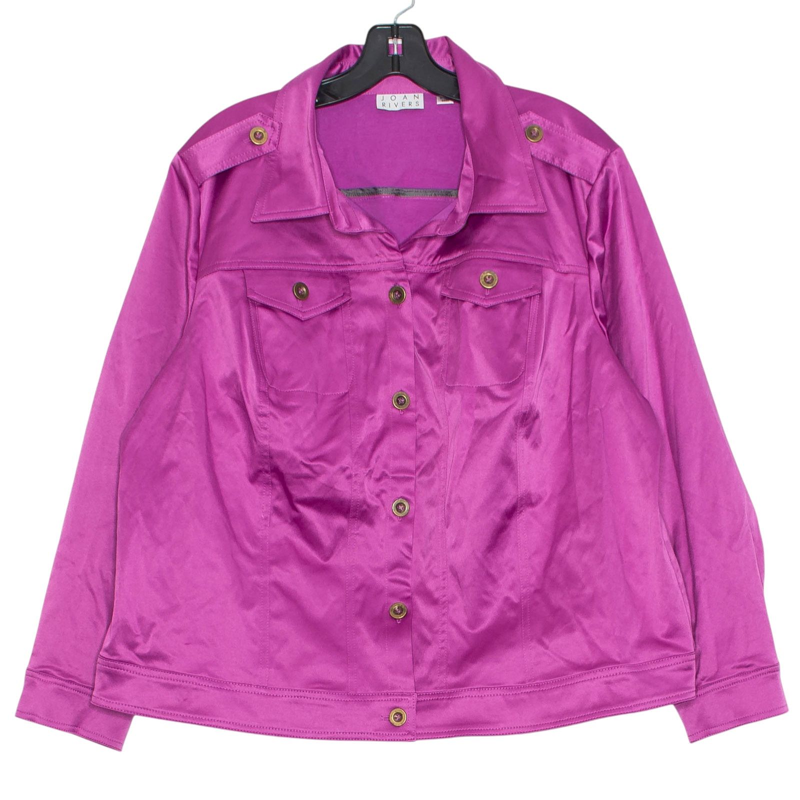 Joan Rivers Joan Rivers Trucker Jacket Y2K Silky Glam Jewel Tone Luxe 1X Size XXL / US 16-18 / IT 52-54 - 1 Thumbnail