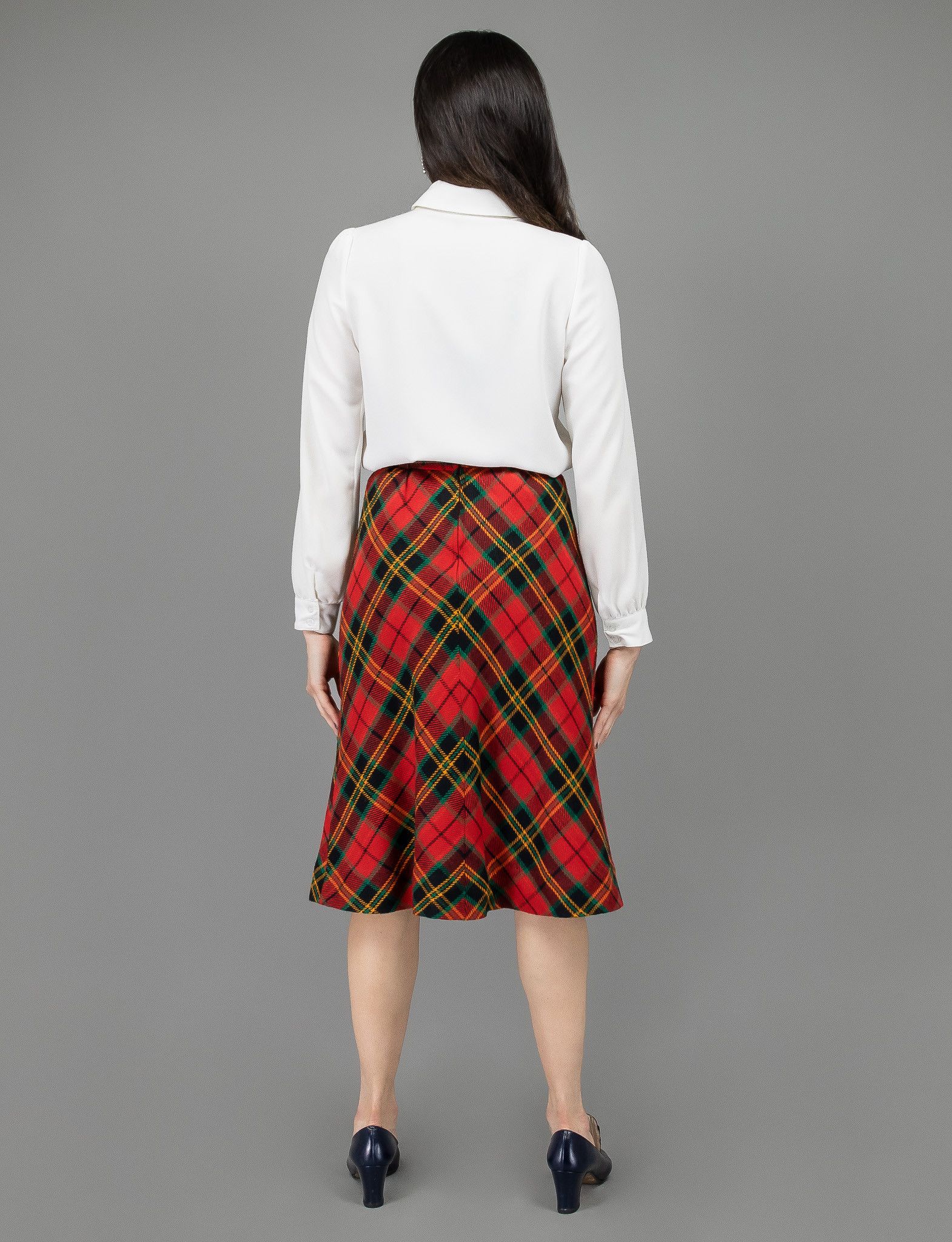 Vintage VintageTartan Plaid High Waisted A Line Midi Skirt Small Size 24" / US 00 / IT 34 - 4 Thumbnail
