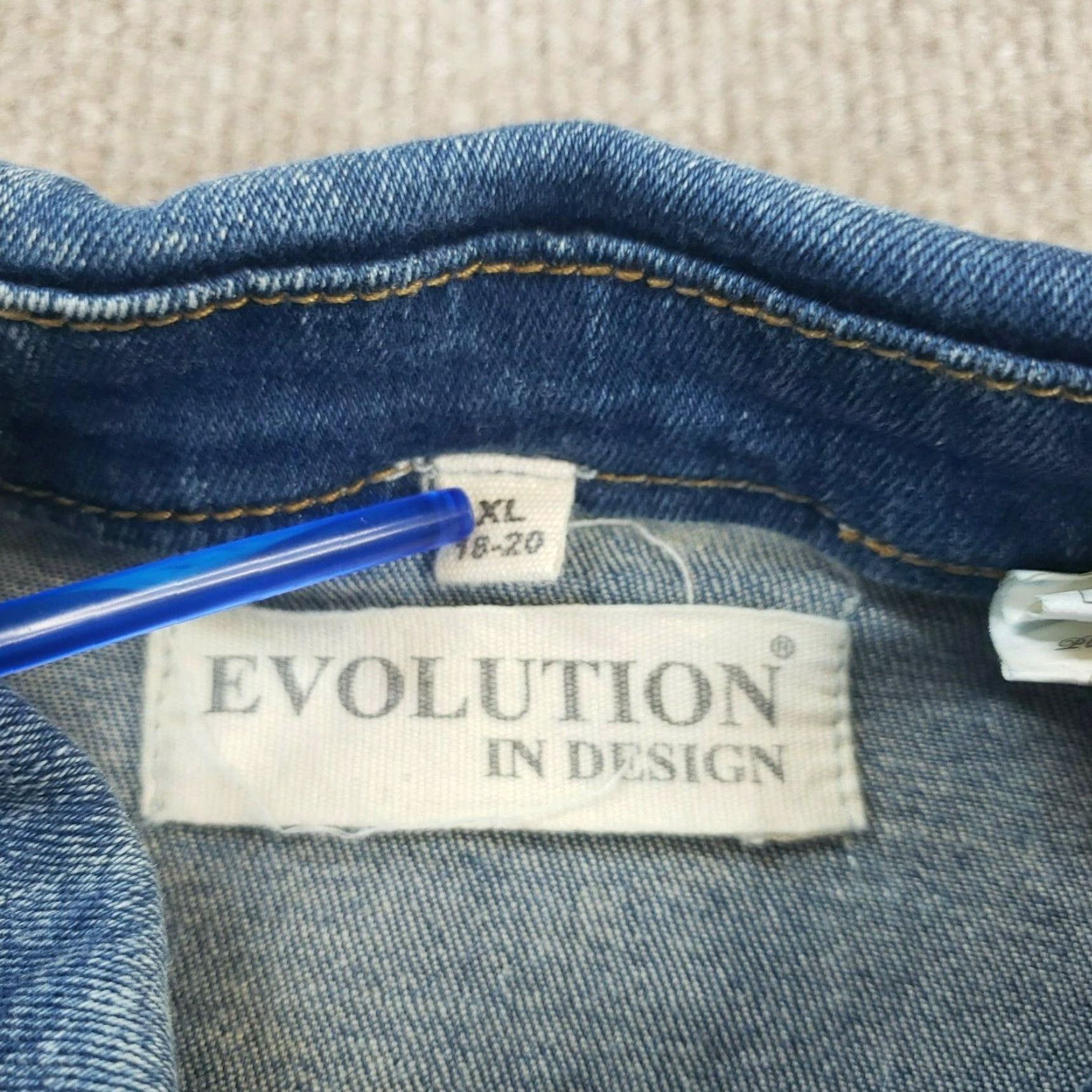 Vintage Evolution In Design Denim Jacket Kids XL Blue Black Acid Wash Size US XL / EU 56 / 4 - 5 Thumbnail