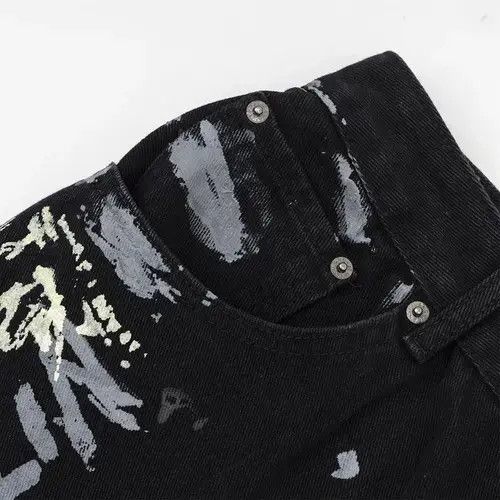 Jean Graffiti Letter Baggy Jeans Size US 33 - 1 Thumbnail