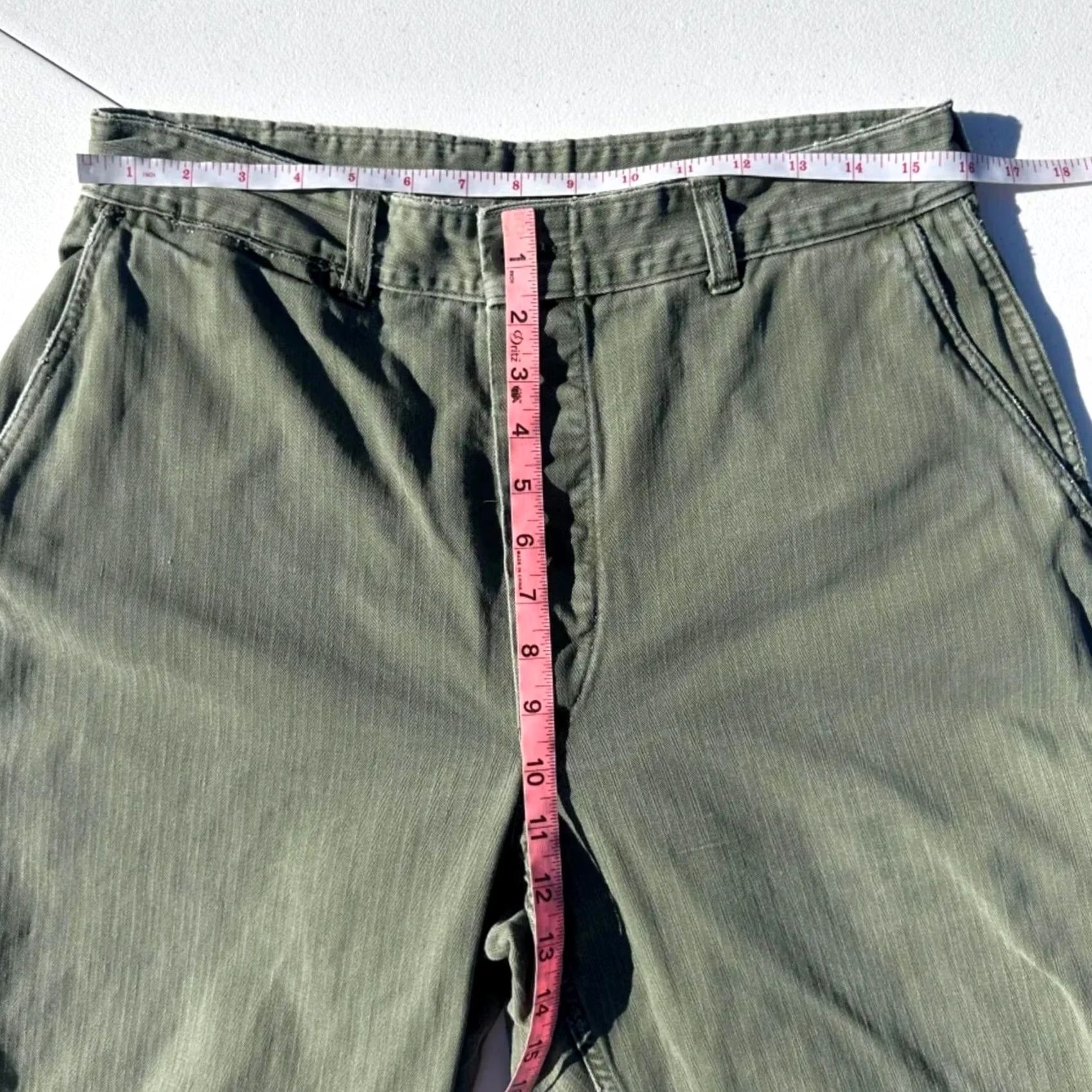 Vintage VINTAGE USMC 50s HBT Herringbone P-53 Trouser Pants CHINO Size 32x28 MEN Green Mens Size US 32 / EU 48 - 5 Thumbnail