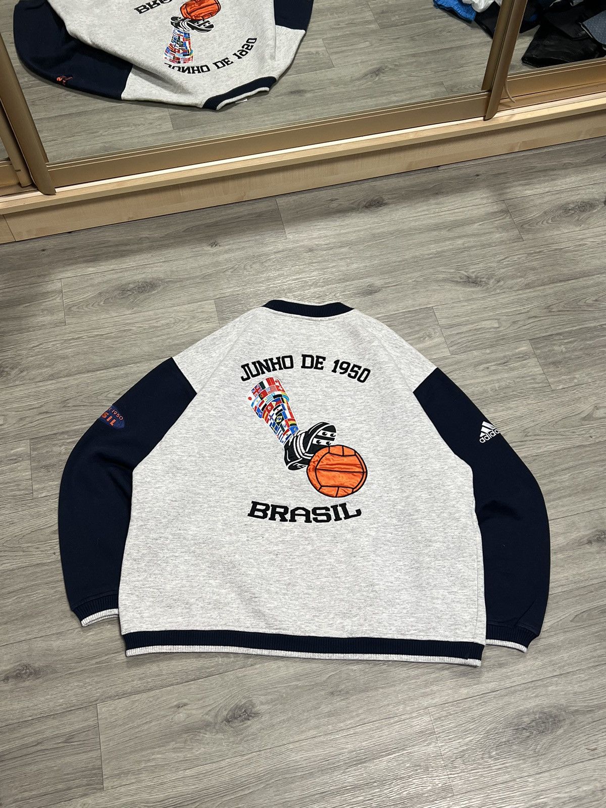 Adidas × Vintage Adidas Mundial football Brazil vintage sweatshirt Size US L / EU 52-54 / 3 - 5 Thumbnail