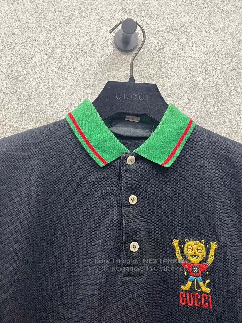 Gucci Gucci Short-sleeved Polo shirt with kitten embroidery Size US S / EU 44-46 / 1 - 4 Thumbnail