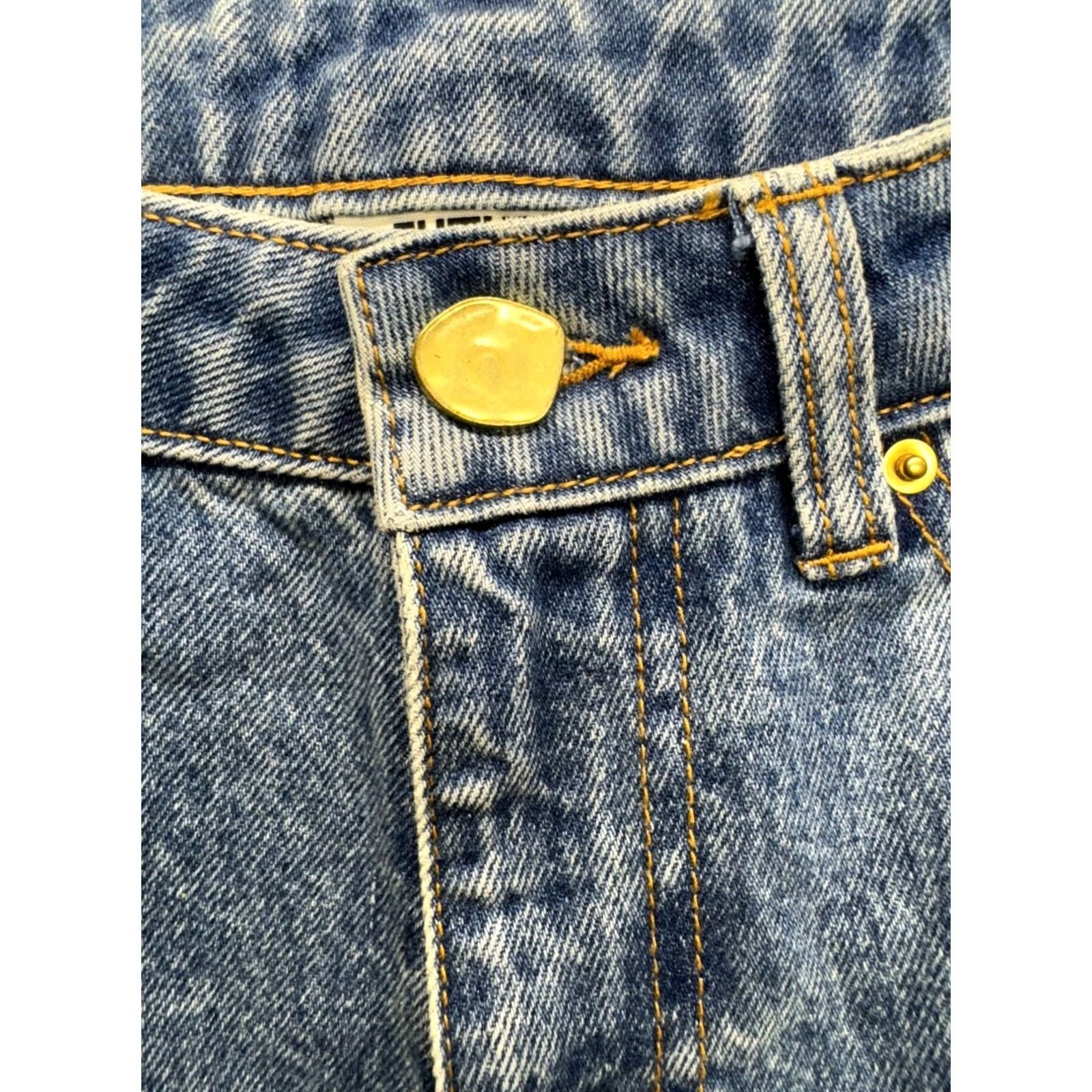 Vintage Future Collective Jenee Naylor Wide-Leg Denim 4 Recycled Cotton Distressed Blue Womens Jeans Size ONE SIZE - 3 Thumbnail