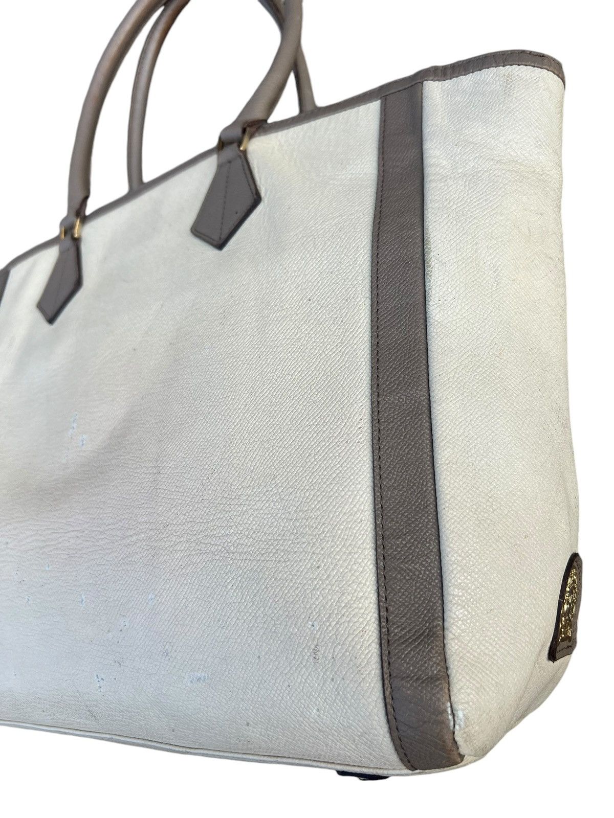 Japanese Brand A.D.M.J. Japan Distressed Scratches Patina Leather Tote Bag Size ONE SIZE - 10 Thumbnail
