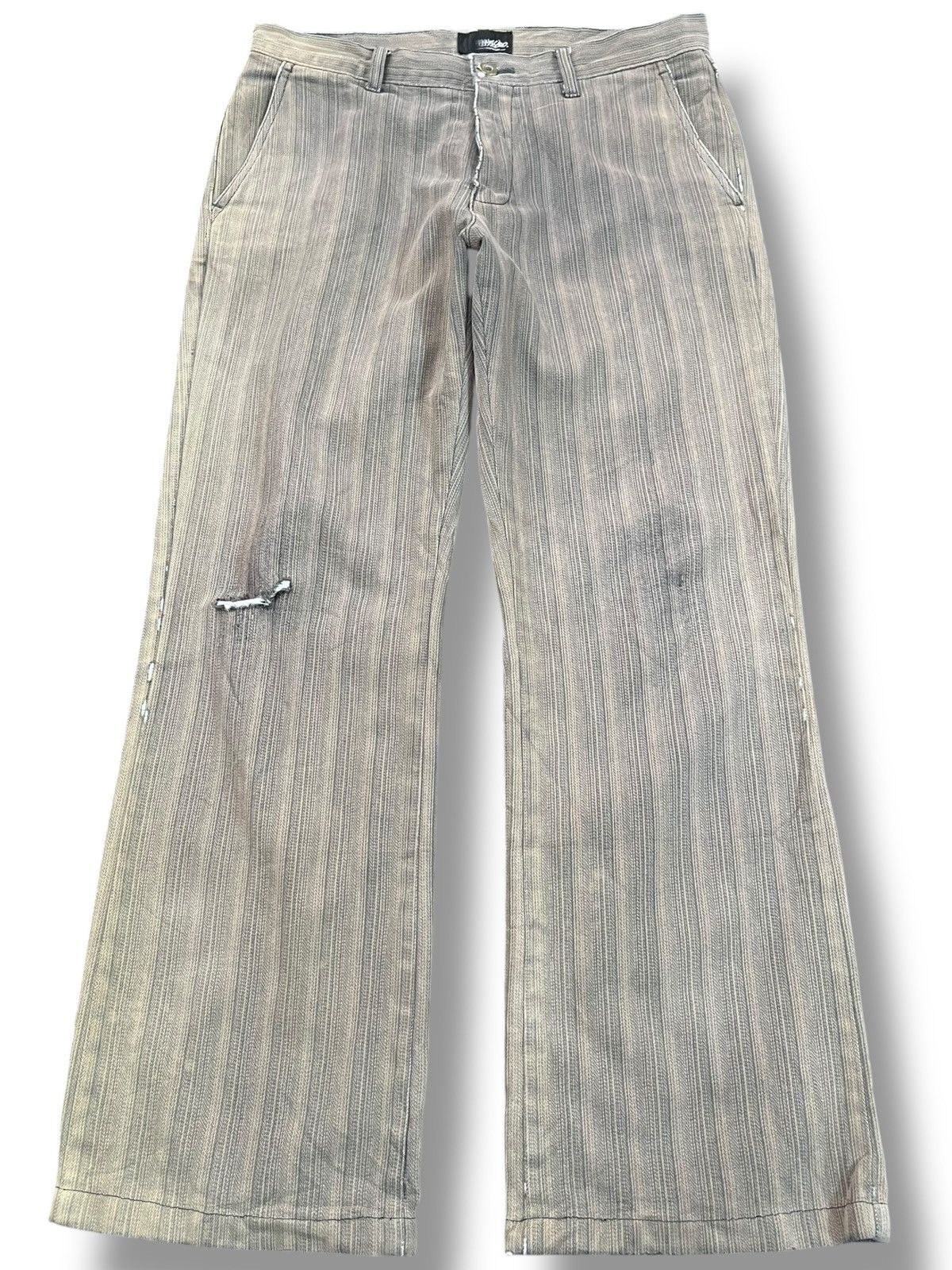 Massimo Osti × Mossimo Vintage Mossimo Hickory Distressed Denim Size US 30 / EU 46 - 1 Thumbnail