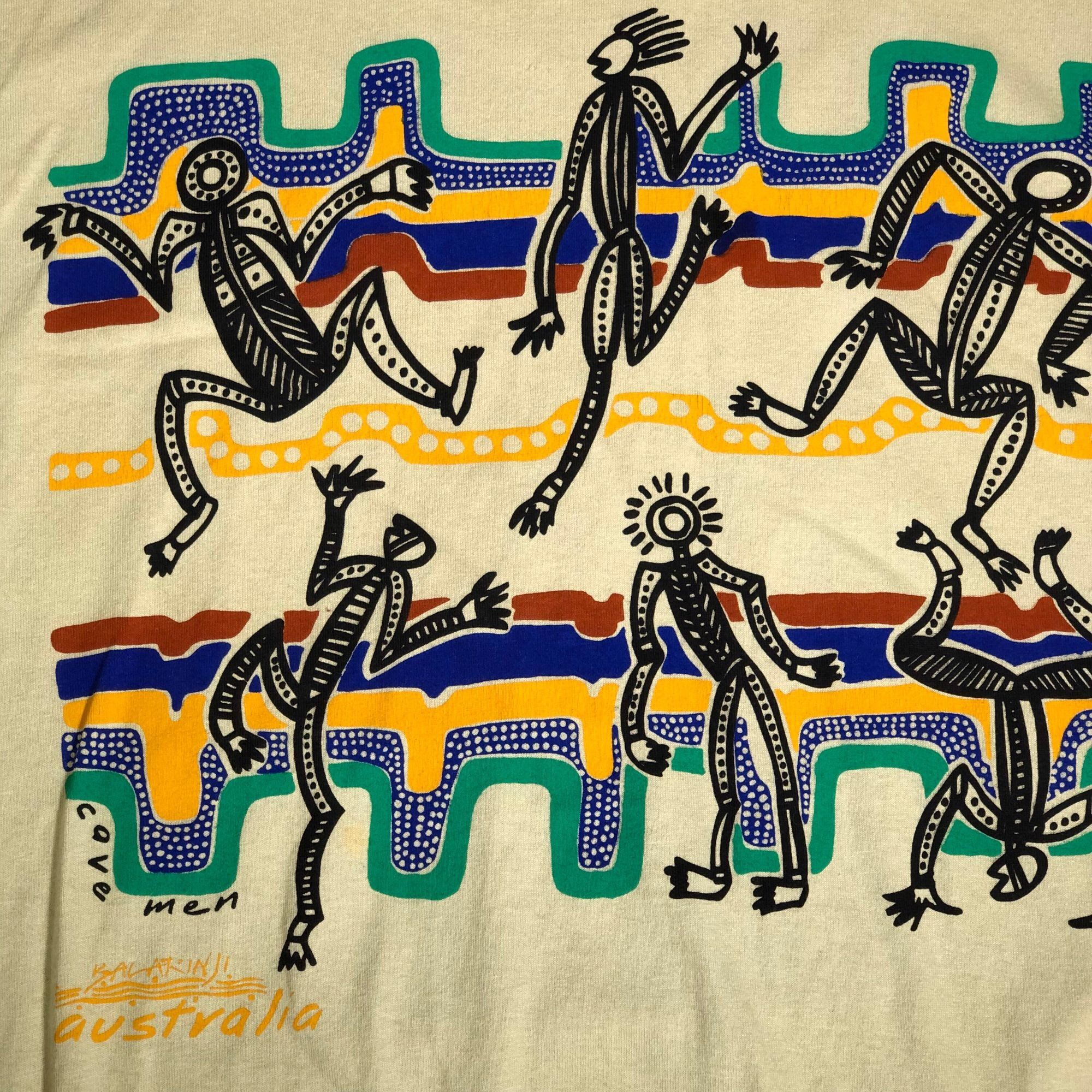 Other Vtg Balarinji Australia Art CAVEMEN Tribal Native T Shirt Size US XL / EU 56 / 4 - 4 Thumbnail