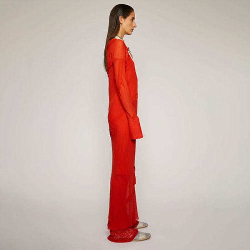 Acne Studios Acne Studios Bias-cut Georgette Long-Sleeve Dress - Size S Size S / US 4 / IT 40 - 2 Thumbnail