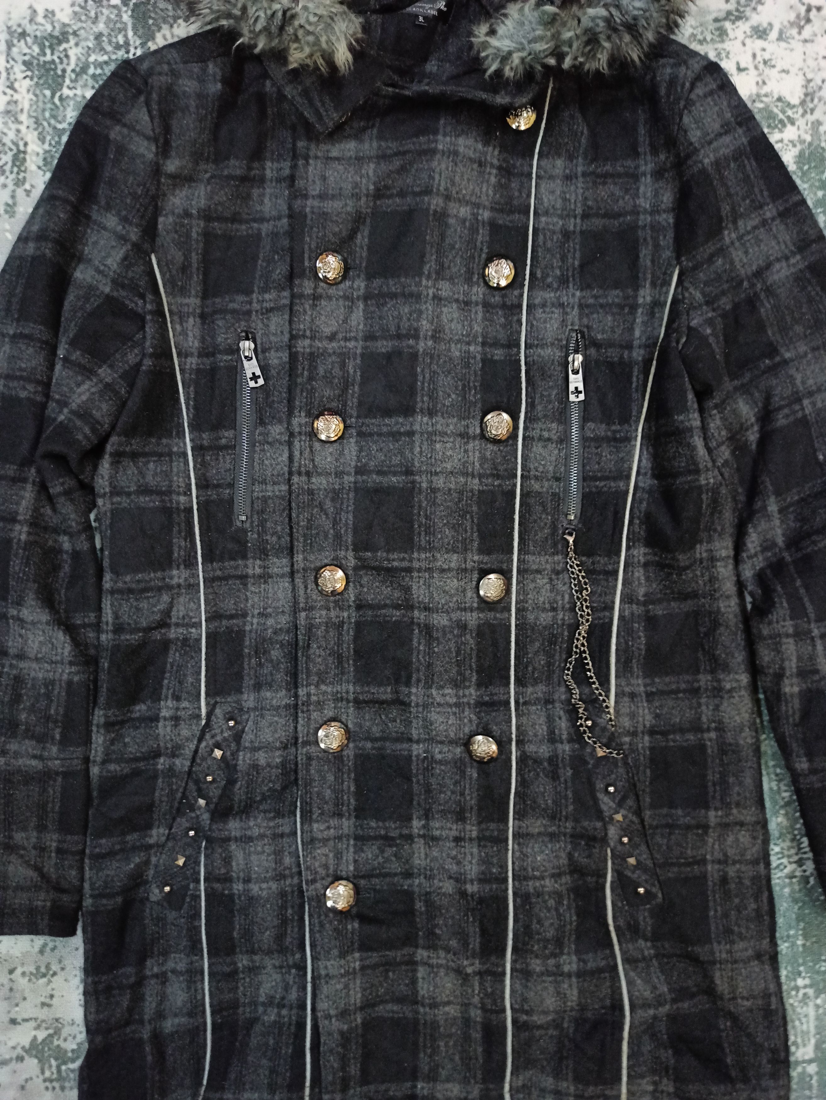 If Six Was Nine P-Coat Long Wool Unique Gothic Punk Melton Double-Breasted Size US XXL / EU 58 / 5 - 5 Thumbnail