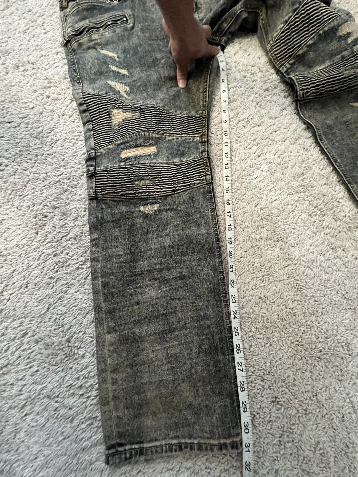 Rock Revival Rock Revival Moto Biker Distressed Tapered Leg Jeans “Elliot Size US 42 / EU 58 - 12 Thumbnail