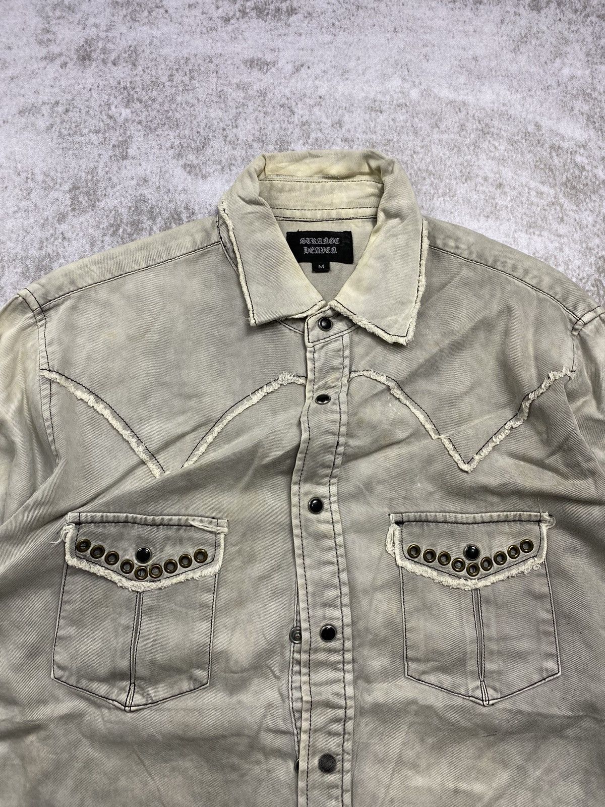 If Six Was Nine × Japanese Brand × KMRii Distressed strage heaven studed KMRii style shirt Size US M / EU 48-50 / 2 - 4 Thumbnail