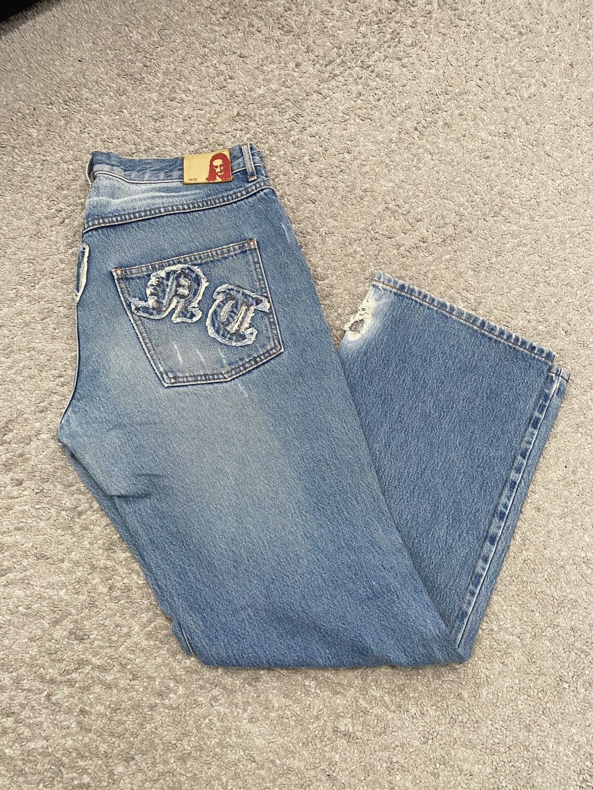 Allsaints × Vintage AllSaints Denim Jeans 36/32 opium Jesus pants flared y2k Size US 36 / EU 52 - 2 Thumbnail